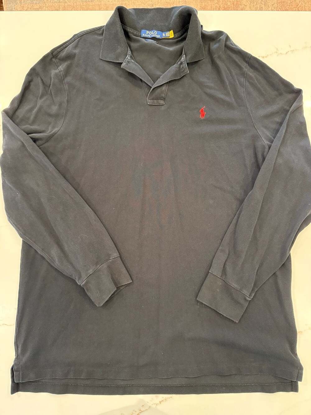 Polo Ralph Lauren Classic Fit Long Sleeve Polo Shirt Black Size XL